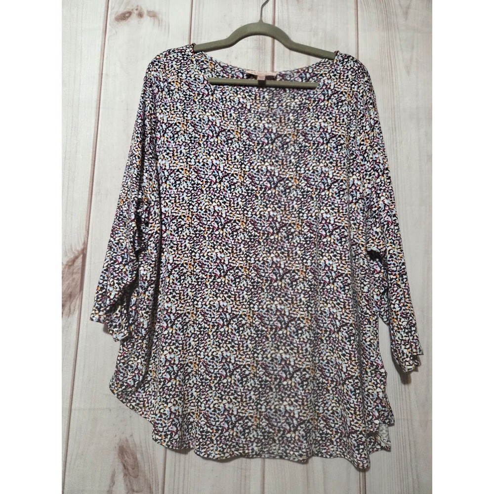 Philosophy Republic Clothing Woman‎ 3X Tunic Top Multi Color Abstract 3/4 Sleeve